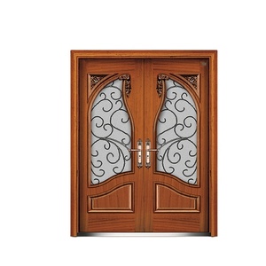 BOWDEU portes <span class=keywords><strong>en</strong></span> <span class=keywords><strong>fer</strong></span> <span class=keywords><strong>forgé</strong></span> portes de sécurité <span class=keywords><strong>en</strong></span> acier portes de cour extérieur blindé utilisé pour les maisons portes de villa patio - Product Image 1