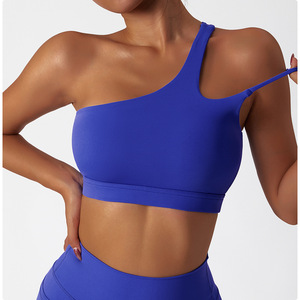 Sports Underwear One-Shoulder Irregular <strong>Straps</strong> Shock-Proof Yoga <strong>Bra</strong> High Elasticity Comfortable Back - Product Image 3
