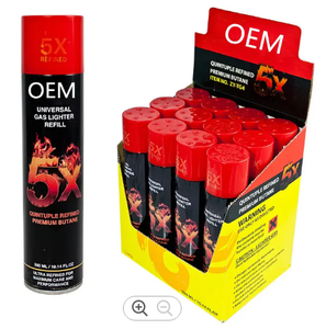 Nhà máy tùy chỉnh phổ 11X siêu tinh chế Neon butan nạp nhiên liệu và butan gas nhẹ hơn Refill - Product Image 1