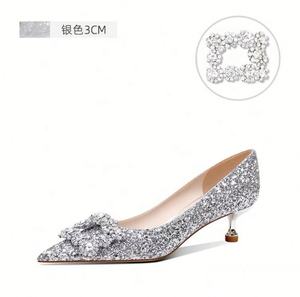 Lüks Kristal Gelin Ayakkabıları Yüksek Topuklu Kadın Stiletto Düğün/Balo/Parti Ayakkabıları Toplu Sipariş Kaliteli - Product Image 6