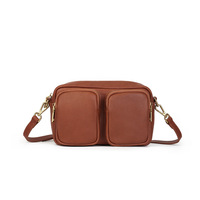 Sac à bandoulière en cuir véritable pour femme, style vintage, en cuir de vachette pleine fleur tanné végétal, avec fermeture éclair et sangle unique, multiples compartiments