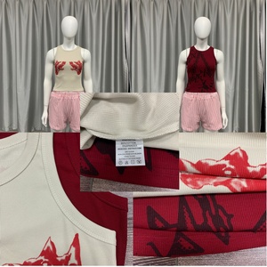 Canotte da <span class=keywords><strong>donna</strong></span> a costine in cotone ricamate personalizzate, stile racerback, per palestra e streetwear, all'ingrosso OEM - Product Image 6
