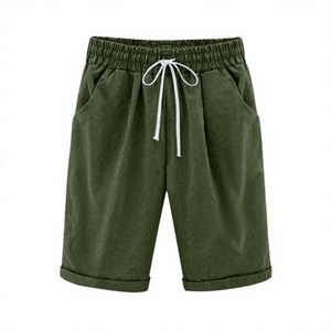 Wholesale Cheap Price Cotton <b>Polyester</b> Knitted Solid Drawstring Mid Breathable Eco-Friendly Custom Logo Summer Men's <b>Shorts</b> - Product Image 2