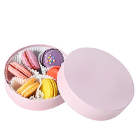 Boîtes personnalisées avec logo, boîte ronde en carton rigide pour macarons, chocolats, bonbons, biscuits, noix, emballage de macarons