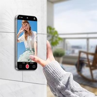 Étui de téléphone à ventouse en silicone, support double face en silicone mains libres pour tous les téléphones et Android, support de téléphone pour la douche avec miroir