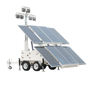 Torre de Luz LED Solar de Calidad Garantizada, IP65, Plegable, con Remolque, para Exteriores, Luz Blanca - Product Image 1
