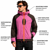 Veste coupe-vent imperméable personnalisée pour homme, légère, à capuche, softshell, vêtements techniques de plein air, veste coupe-vent pour la randonnée, la course à pied, le camping