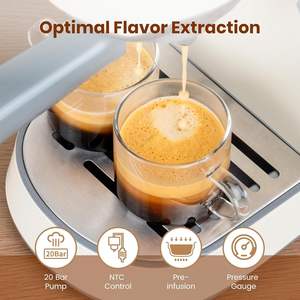 <span class=keywords><strong>Kit</strong></span> <span class=keywords><strong>profesional</strong></span> de <span class=keywords><strong>Barista</strong></span> para el hogar, 20 Bar, máquina de café Espresso, molinillo de rebabas, 35 ajustes precisos de molienda, Espumador de leche para Latte - Product Image 5