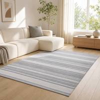 Striped Low Pile Carpet Rug Smooth Woven Fabric Spring/Summer 190x190cm (2 Tatami Mats) Washable Non-Slip Anti-Mite