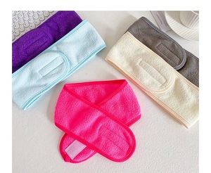 最小起订量200件定制刺绣标志沙龙弹力头带品牌水疗护肤品女性面部发带毛巾头带 - Product Image 4