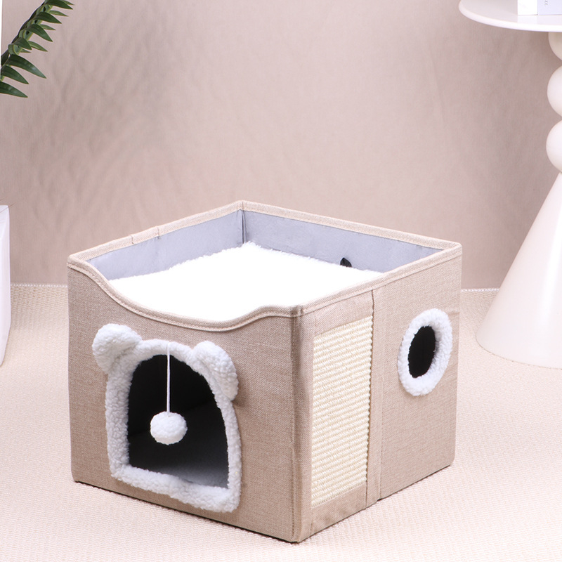 Oreilles de chat beige 16.15*16.15*13.8 pouces
