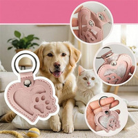 Gantungan Kunci Kulit Berbentuk Dog Tag dengan Liontin Berlian Imitasi, Aksesori Buatan Tangan, Liontin Geometris, Kantong Kunci Kontemporer