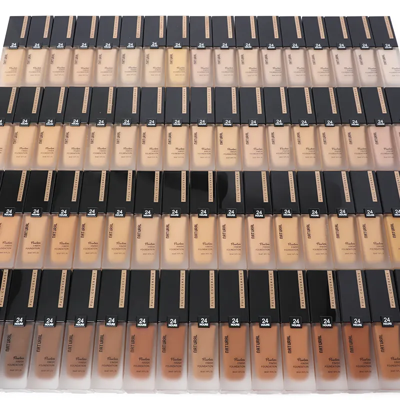 50 Kleuren Private Label Crème Dark Foundation Custom Hoge Kwaliteit Crème Face Make-Up Volledige Dekking Vloeibare Foundation Voor Alle Huid