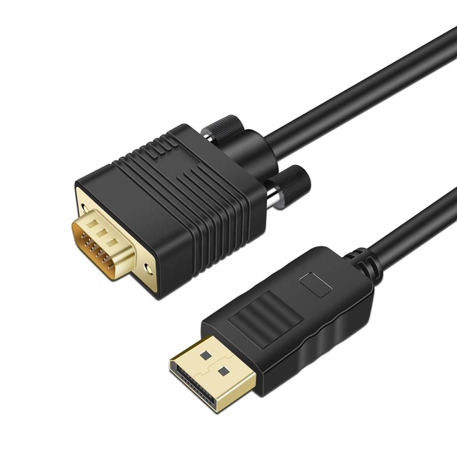 DisplayPort to VGA Adapter DP DisplayPort to VGA Cable Male to Male Gold-Plated Cord Compatible for Lenovo Dell HP/ASUS and More
