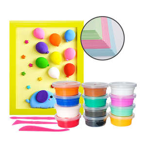 Cadres pour œuvres d'art d'enfants, dessins, loisirs créatifs, accessoires pour pâte à modeler et slime, cadre <span class=keywords><strong>photo</strong></span> DIY avec mignon éléphant en argile pour enfants - Product Image 1