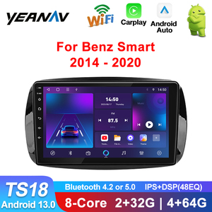 9 ''Android Autoradio Carplay Android Auto GPS <span class=keywords><strong>RDS</strong></span> HIFI-Unterstützung AHD Cam für Mercedes-Benz Smart 2016 Multimedia Video Stereo - Product Image 2