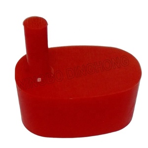 Novas Tampas de Borracha de Silicone Vermelhas Personalizadas, Moldadas por Compressão, para Proteção Durante a Pintura Eletrostática a Pó - Product Image 3