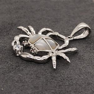 Estilo europeo y americano 925 Plata elegante bonita damas buen regalo lindo cangrejo colgante con perla blanca <span class=keywords><strong>ostra</strong></span> - Product Image 2