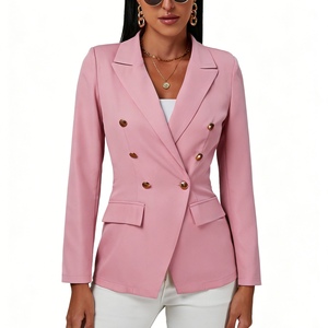 Traje de Mujer con Doble Botonadura, Detalle de Botones Dorados, Formal de Oficina, Corte Entallado, a la Moda - Product Image 4