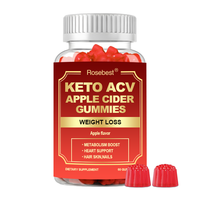 Rosebest Gummies véganes personnalisées ACV Keto pour la perte de poids, 1000mg de vinaigre de cidre de pomme avec vitamines B6 et B12