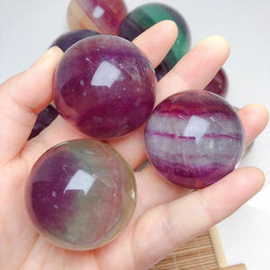 1 Pc Natural Quality <b>Candy</b> Fluorite Sphere,<b>Rainbow</b> Healing Stone Small Crystal Ball Spheres for Home Decor - Product Image 2