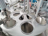 Machine automatique pneumatique de remplissage et de scellage de gobelets à boisson en acier inoxydable avec emballage en papier