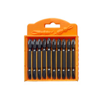 Set Bit Torx Dua Ujung Kekuatan Tinggi Kelas Industri Tahan Benturan Magnetik untuk Obeng Listrik 25mm 10 Buah Bahan Baja