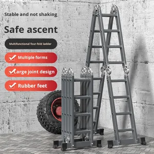 <span class=keywords><strong>Escaleras</strong></span> Combinadas Multifuncionales Industriales Plegables de Acero al Carbono con Alcance Extendido - Product Image 1