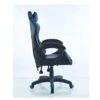 Chaise d'ordinateur à dossier haut lumière LED Chaise de jeu de course en cuir pivotante pour PC
