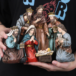 Redeco Venta de Fábrica de Set de Nacimiento con Jesús, Figuras de Resina del Belén Navideño, Decoración de Navidad para Regalo Festivo - Product Image 1