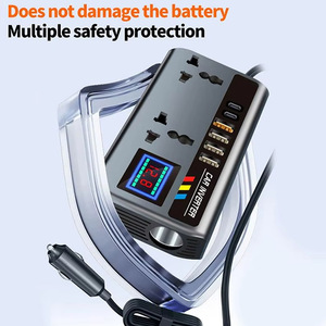 Onduleur <span class=keywords><strong>Voiture</strong></span> 12V 24V Convertisseur Auto 220V Ports de Charge Rapide <span class=keywords><strong>Chargeur</strong></span> Automobile Portable Onduleur 3 Ports USB <span class=keywords><strong>Chargeur</strong></span> <span class=keywords><strong>Voiture</strong></span> - Product Image 3