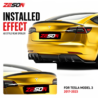Tesla Model 3 2017-2023 Ön Makyajlı Araçlar İçin AD Style Gerçek Karbon Fiber Arka Spoiler Bagaj Kanadı