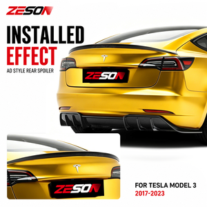 Aileron arrière en fibre de carbone véritable style AD pour <span class=keywords><strong>Tesla</strong></span> <span class=keywords><strong>Model</strong></span> <span class=keywords><strong>3</strong></span> 2017-2023 pré-lifting - Product Image 2