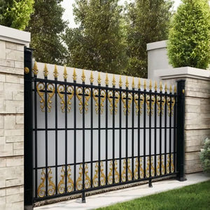 Clôtures et portails tubulaires modernes pour cour extérieure Conception de mur de limite de gril simple blanc bon marché pour les maisons - Product Image 4