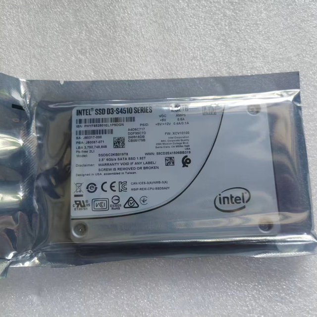 Used Tested D3-S4510 1.92TB 2.5inch SATA 6G RI SSD Read Intensive SSDSC2KB019T8R 033R2T Server Ssd 033R2T