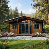 Rumah Kontainer Ekspansi Dua Sayap Modern yang Dapat Disesuaikan, 20ft/40ft, Tahan Air, Tahan Api, 2 Kamar Tidur, untuk Penggunaan Villa/Kantor