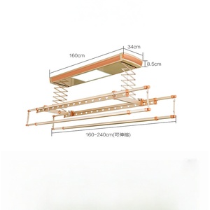 Intelligent lifting telescopic four-bar balcony clothes dryer, classic electric clothes rack - Product Image 3