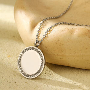 Bijoux fins, pendentif en cristal en acier inoxydable plaqué or rose avec gravure personnalisée de nom, tendance pour les couples, lien tendance pour femmes et hommes, vierge - Product Image 2