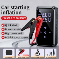 Perlengkapan Darurat Multifungsi Pompa Udara Mobil Truk Jump Starter 8000mAh Power Bank Portabel Layar Digital Lampu LED 3000A Peak