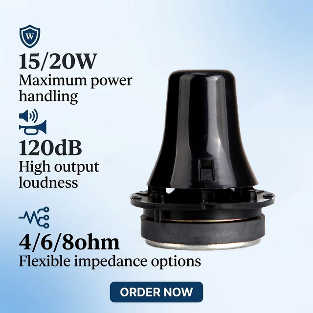 Industrial Loudspeaker Internal Magnetic Wired15/20W 120dB High Power Sound Head for Warning System Factory Bulk