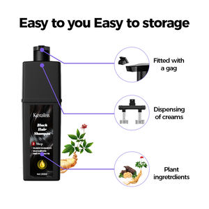 Joynna Crema 3 en 1 Champú para Tinte <span class=keywords><strong>de</strong></span> Cabello Instantáneo Halal <span class=keywords><strong>de</strong></span> Larga Duración Natural Fácil Ginseng Café Rápido Vino Tinto Oscuro-Original - Product Image 3