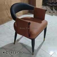 Chaise de salle à manger moderne et simple en cuir PU, chaise tendance pour la maison, le restaurant, l'hôtel
