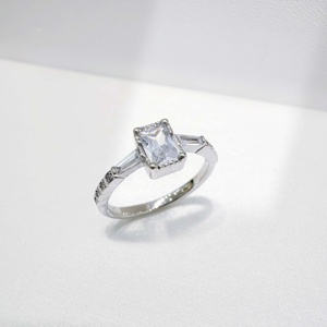 OEM plata 925 sterling <b>silver</b> pear cut women <b>emerald</b> <b>ring</b> Elegant enamel summer wedding fashion gold plated open zirconia <b>rings</b> - Product Image 5