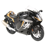 Modèle de moto B2B haute simulation Hayabusa à l'échelle 1:12 avec chaîne fonctionnelle, béquille et siège amovibles – Article de collection premium