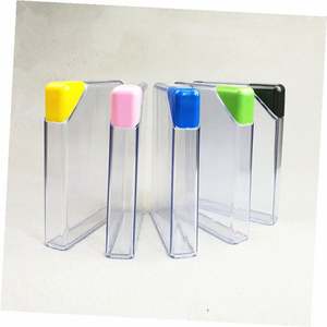 Summer Portable Clear Reusable 450ml <b>Flat</b> <b>Water</b> <b>Bottle</b> for School Sports Travel Dining Time Slim <b>Water</b> Cup - Product Image 2