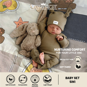 Bộ đồ dùng giường nhẹ nhàng 5 trong 1 cho bé, đồ dùng cần thiết ấm cúng cho sự thoải mái của các bé, đồ dùng giường an toàn cho trẻ em - Product Image 6