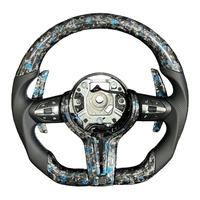 Carbone Broyé Forgé Bleu pour Volant BMW M3 M4 M5 F22 F25 F20 F30 F32 F35 F35 F82 F10 F11 F12 F15 F18 F80 E87 E90 E71