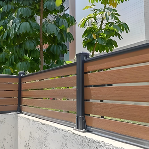 Chất lượng cao bán buôn WPC hàng rào tùy chỉnh 1.8m Hợp kim nhôm gỗ-nhựa composite không thấm nước dễ dàng 3D mô hình bao gồm - Product Image 3