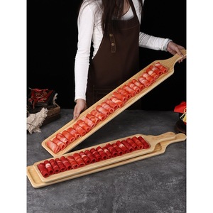 Bandeja de melamina con diseño de veta de madera para servir rollos de carne de res y cordero, ideal para restaurantes y barbacoas, 1 metro de largo - Product Image 2