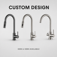 Robinet de cuisine à col de cygne avec douchette extractible, monocommande, finition bronze brossé, sans plomb, économie d'eau